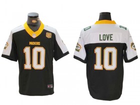 Green Bay Packers #10 Jordan Love Black Gold Vapor F.U.S.E Limited Jersey