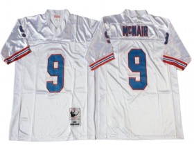 M&N Houston Oilers #9 Steve McNair White 1997 Throwback Jersey