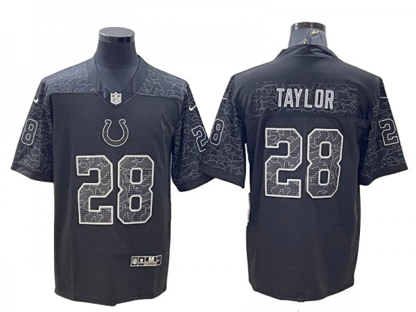 Indianapolis Colts #28 Jonathan Taylor Black RFLCTV Limited Jersey