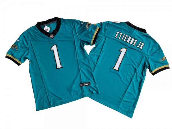 Jacksonville Jaguars #1 Travis Etienne Jr. Teal Prowler Throwback Vapor F.U.S.E. Limited Jersey