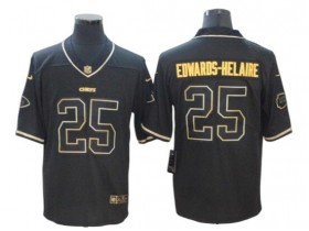 Kansas City Chiefs #25 Clyde Edwards-Helaire Black Gold Vapor Limited Jersey