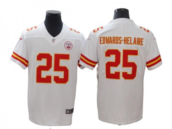 Kansas City Chiefs #25 Clyde Edwards-Helaire White Vapor Limited Jersey