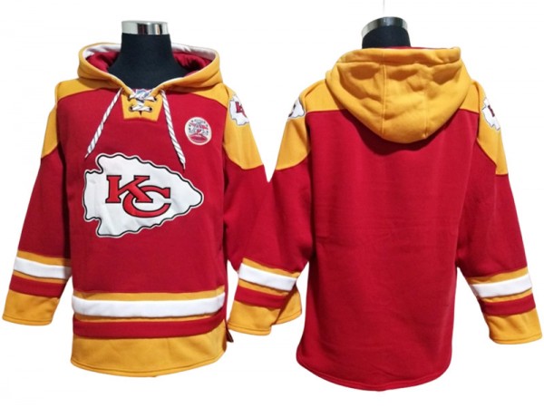 Kansas City Chiefs Red Lace-Up Pullover Hoodie