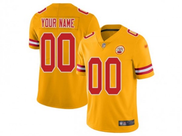 Custom Kansas City Chiefs Yellow Vapor Limited Jersey