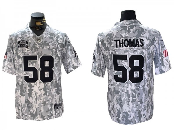 Kansas City Chiefs #58 Derrick Thomas Arctic Camo 2024 Salute to Service Limited Jersey