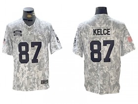 Kansas City Chiefs #87 Travis Kelce Arctic Camo 2024 Salute to Service Limited Jersey