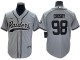 Las Vegas Raiders #98 Maxx Crosby Baseball Jersey - Gray/Black/Olive