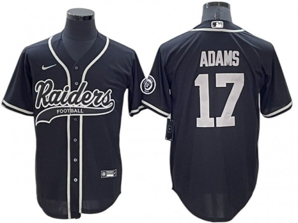 Las Vegas Raiders #17 Davante Adams Baseball Jersey - Black/Gray/White/Olive