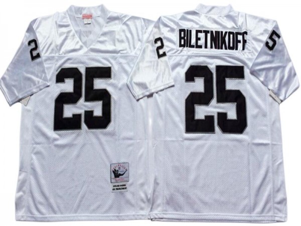 M&N Raiders #25 Fred Biletnikoff White-Black Legacy Jersey