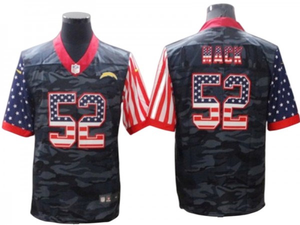 Los Angeles Chargers #52 Khalil Mack Camo USA Flag Limited Jersey