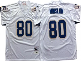 M&N Chargers #80 Kellen Winslow White Legacy Jersey