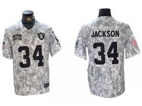 Las Vegas Raiders #34 Bo Jackson Arctic Camo 2024 Salute to Service Limited Jersey