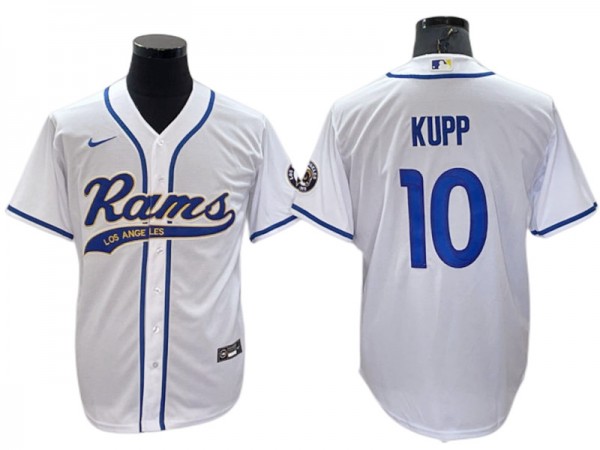 Los Angeles Rams #10 Cooper Kupp Baseball Jersey-Yellow & Cream & White & Olive 