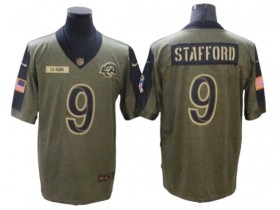 Los Angeles Rams #9 Matthew Stafford 2021 Olive Salute To Service Limited Jersey