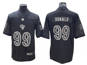 Los Angeles Rams #99 Aaron Donald Black RFLCTV Limited Jersey