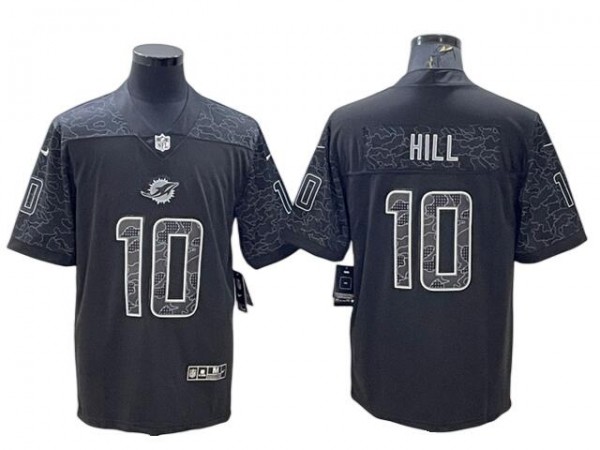 Miami Dolphins #10 Tyreek Hill Black RFLCTV Limited Jersey