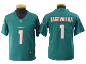 Youth Miami Dolphins #1 Tua Tagovailoa Vapor Limited Jersey - Aqua/White