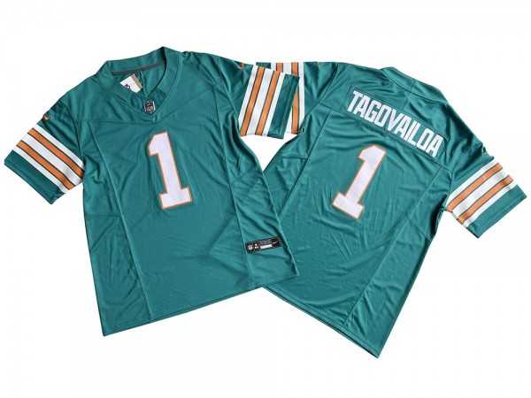 Miami Dolphins #1 Tua Tagovailoa Aqua Alternate Vapor F.U.S.E. Limited Jersey