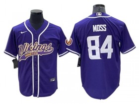 Minnesota Vikings #84 Randy Moss Baseball Style Jersey