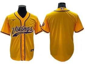 Minnesota Vikings Blank Baseball Style Jersey - Purple/White/Yellow