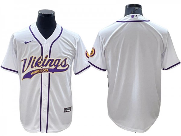Minnesota Vikings Blank Baseball Style Jersey - Purple/White/Yellow Minnesota Vikings Blank Baseball Style Jersey - Purple/White/Yellow