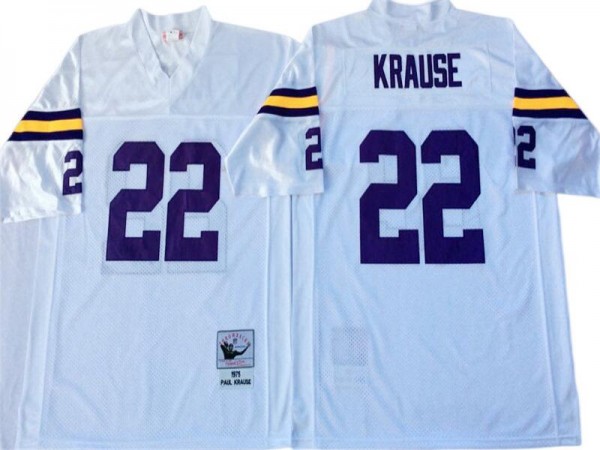 M&N Minnesota Vikings #22 Paul Krause White 1975 Legacy Jersey