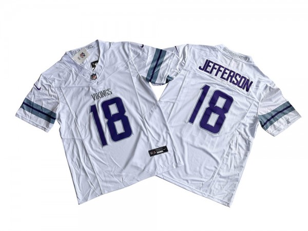 Minnesota Vikings #18 Justin Jefferson White Alternate Vapor F.U.S.E. Limited Jersey