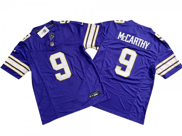 Minnesota Vikings #9 J.J. McCarthy Purple Classic Vapor F.U.S.E. Limited Jersey Minnesota Vikings #9 J.J. McCarthy Purple Classic Vapor F.U.S.E. Limited Jersey