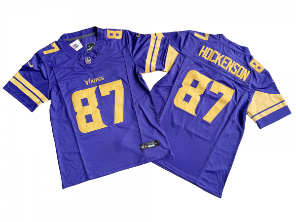 Minnesota Vikings #87 T.J. Hockenson Purple Alternate Vapor F.U.S.E. Limited Jersey