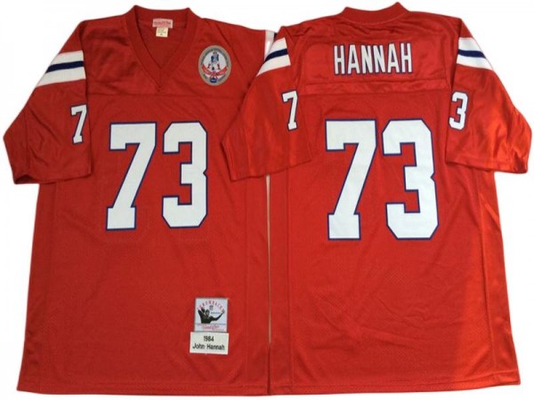 M&N New England Patriots #73 John Hannah Red 1984 Throwback Jersey