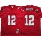 M&N New England Patriots #12 Tom Brady Red Throwback Jersey