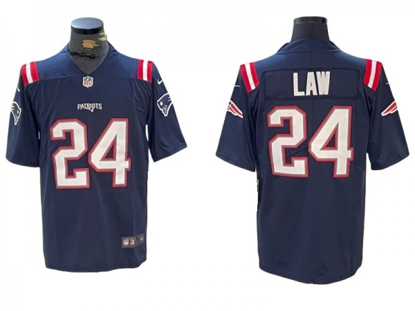 New England Patriots #24 Ty Law Navy Vapor Limited Jersey