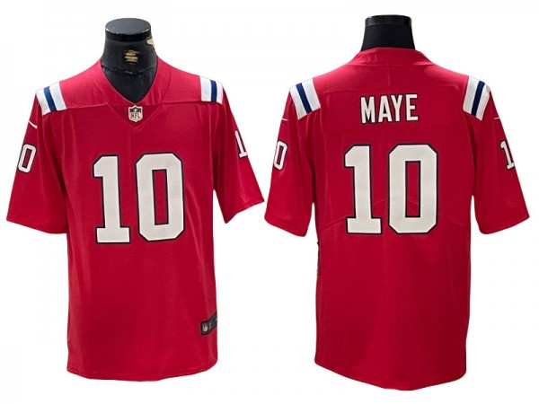 New England Patriots #10 Drake Maye Red Vapor Limited Jersey