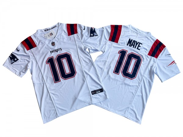 New England Patriots #10 Mac Jones White Vapor F.U.S.E. Limited Jersey