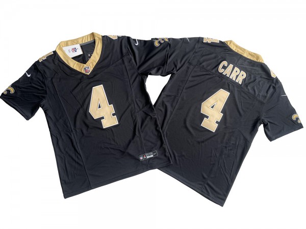 New Orleans Saints #4 Derek Carr Black Vapor F.U.S.E. Limited Jersey