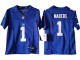 New York Giants #1 Malik Nabers Blue Vapor F.U.S.E. Limited Jersey