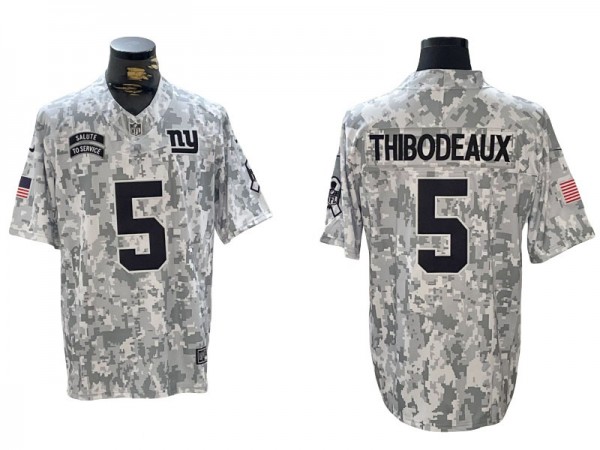 New York Giants #5 Kayvon Thibodeaux Arctic Camo 2024 Salute to Service Limited Jersey