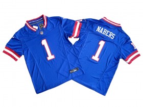 New York Giants #1 Malik Nabers Royal Classic F.U.S.E. Limited Jersey