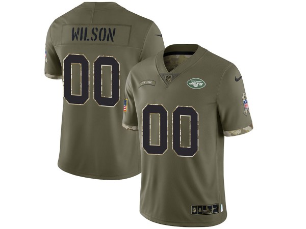 Custom New York Jets Olive 2022 Salute To Service Vapor Limited Jersey