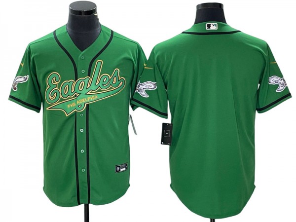 Philadelphia Eagles Blank Kelly Green Baseball Style Jersey