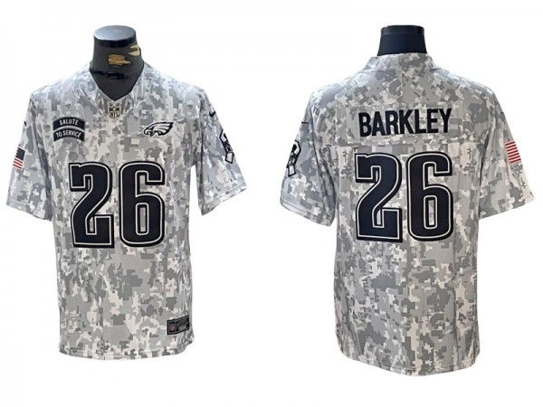 Philadelphia Eagles #26 Saquon Barkley Arctic Camo 2024 Salute To Service Limited Jersey