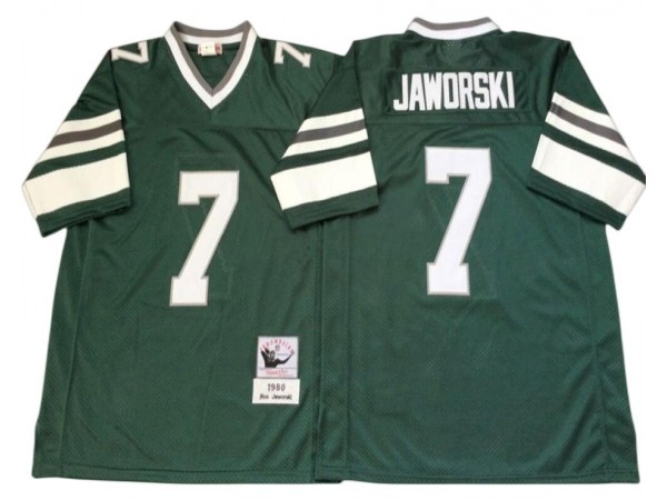 M&N Philadelphia Eagles #7 Ron Jaworski Green 1980 Legacy Jersey