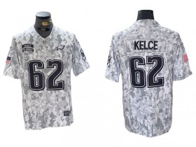 Philadelphia Eagles #62 Jason Kelce Arctic Camo 2024 Salute to Service Limited Jersey
