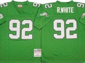 M&N Philadelphia Eagles #92 Reggie White Kelly Green 1990 Legacy Jersey