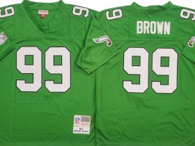 M&N Philadelphia Eagles #99 Jerome Brown Kelly Green 1990 Legacy Jersey