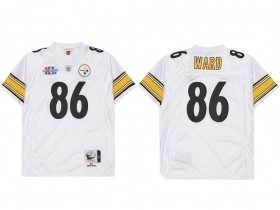 M&N Pittsburgh Steelers #86 Hines Ward White 1993 Throwback Jersey