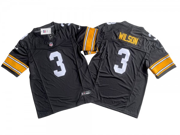 Pittsburgh Steelers #3 Russell Wilson Black Throwback Vapor F.U.S.E. Limited Jersey