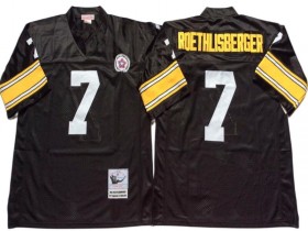 M&N Pittsburgh Steelers #7 Ben Roethlisberger Black Legacy Jersey