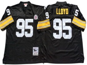 M&N Pittsburgh Steelers #95 Greg Lloyd Black Legacy Jersey