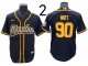 Pittsburgh Steelers #90 T.J. Watt Baseball Style Jersey - Black/White/Gold